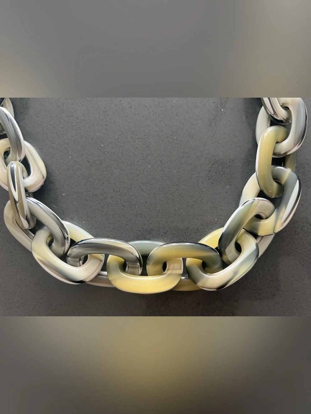 J. Crew Ribbon Tie Acrylic Chain Link Statement  Necklace